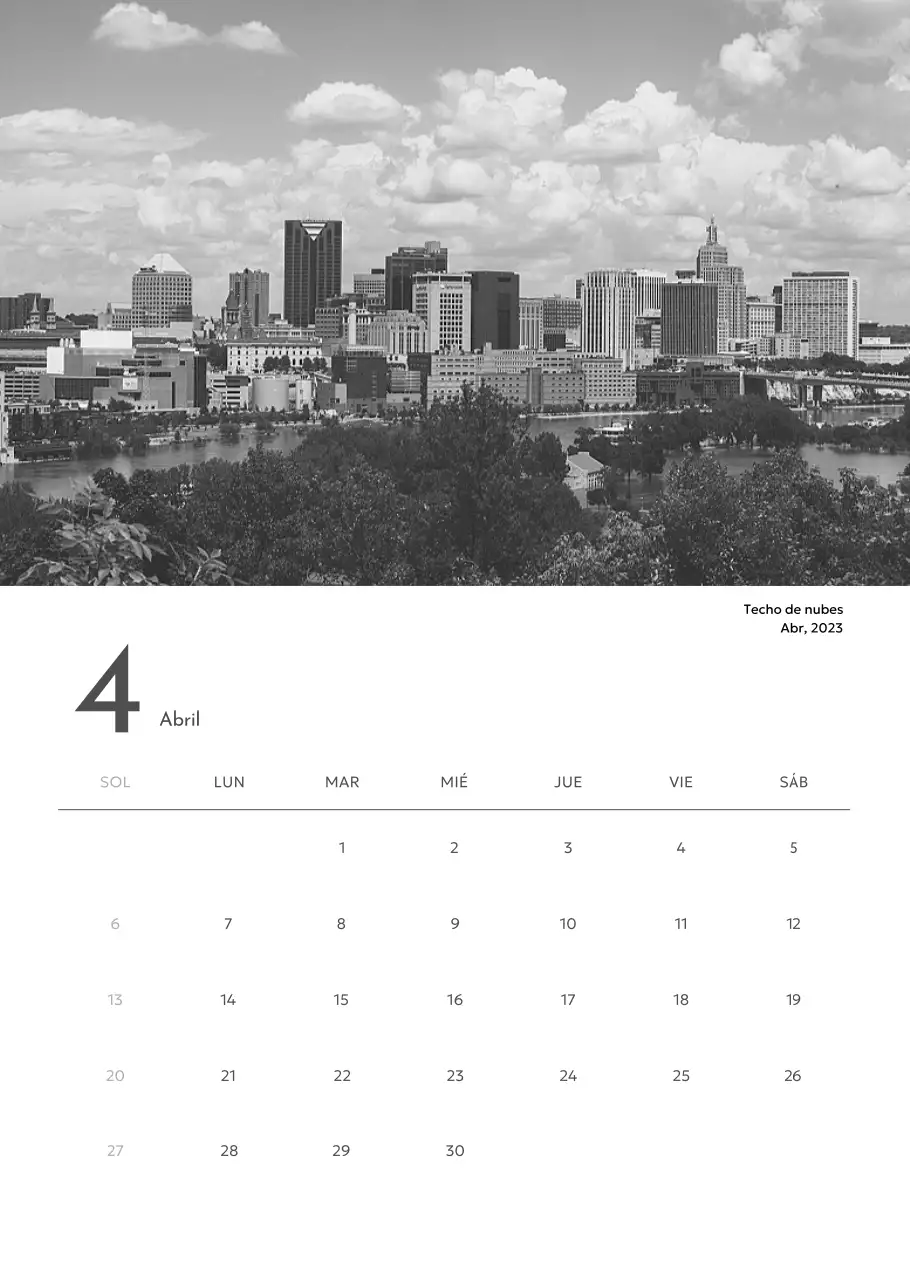 Un calendario fotográfico con un toque limpio y urbano