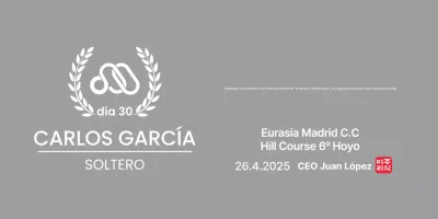 Elegante trofeo de golf con hoja de laurel y logotipo de la empresa