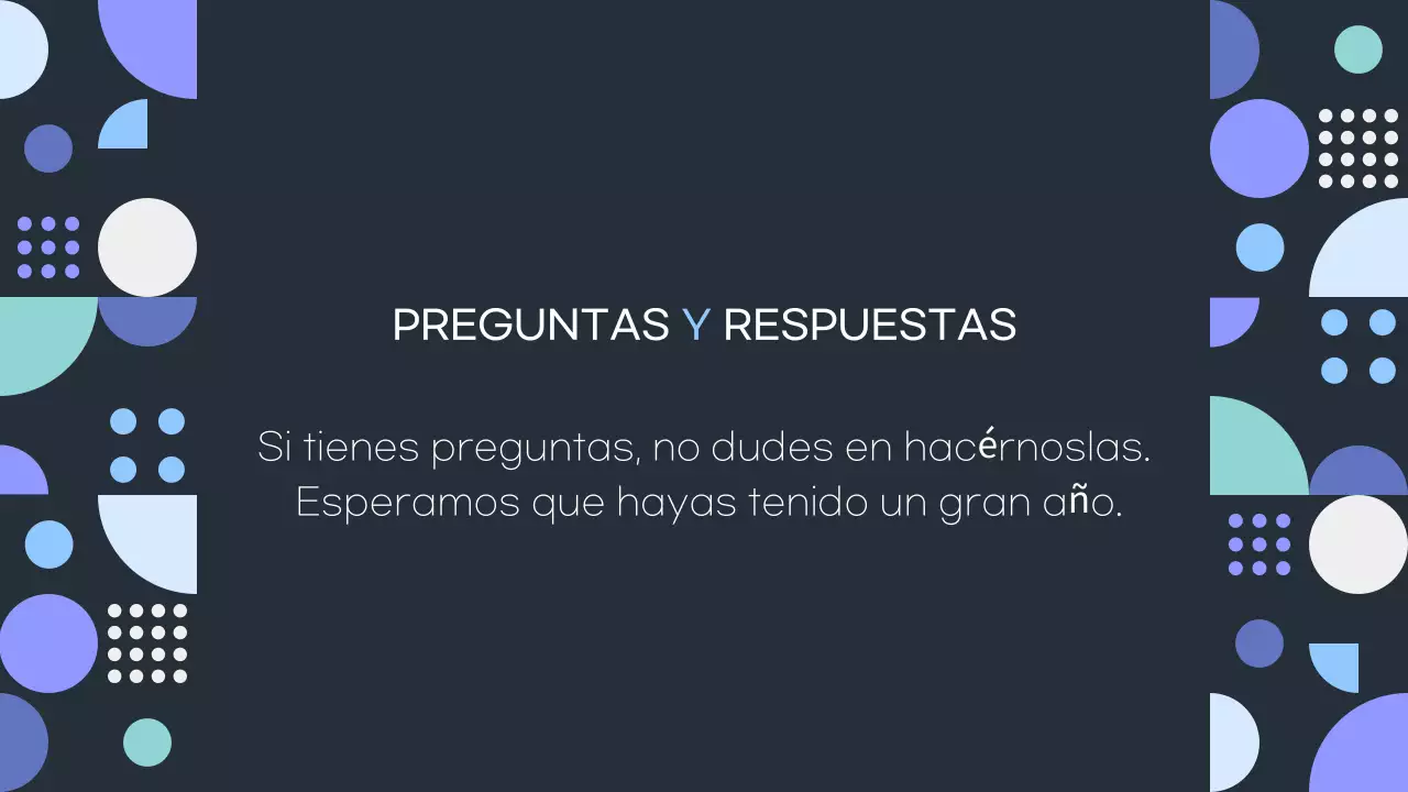 Celebrando el fin de año en azul moderno