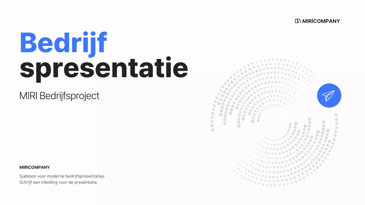 Een eenvoudig bedrijfsplan in wit en blauw