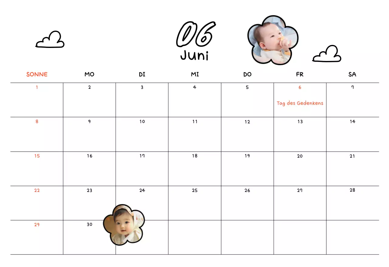 Gelber Neujahrskalender