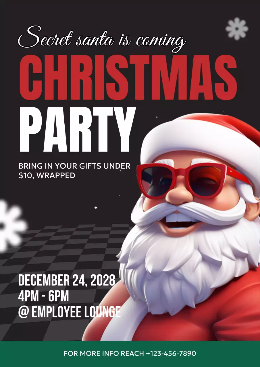 Red Retro Christmas Event Poster