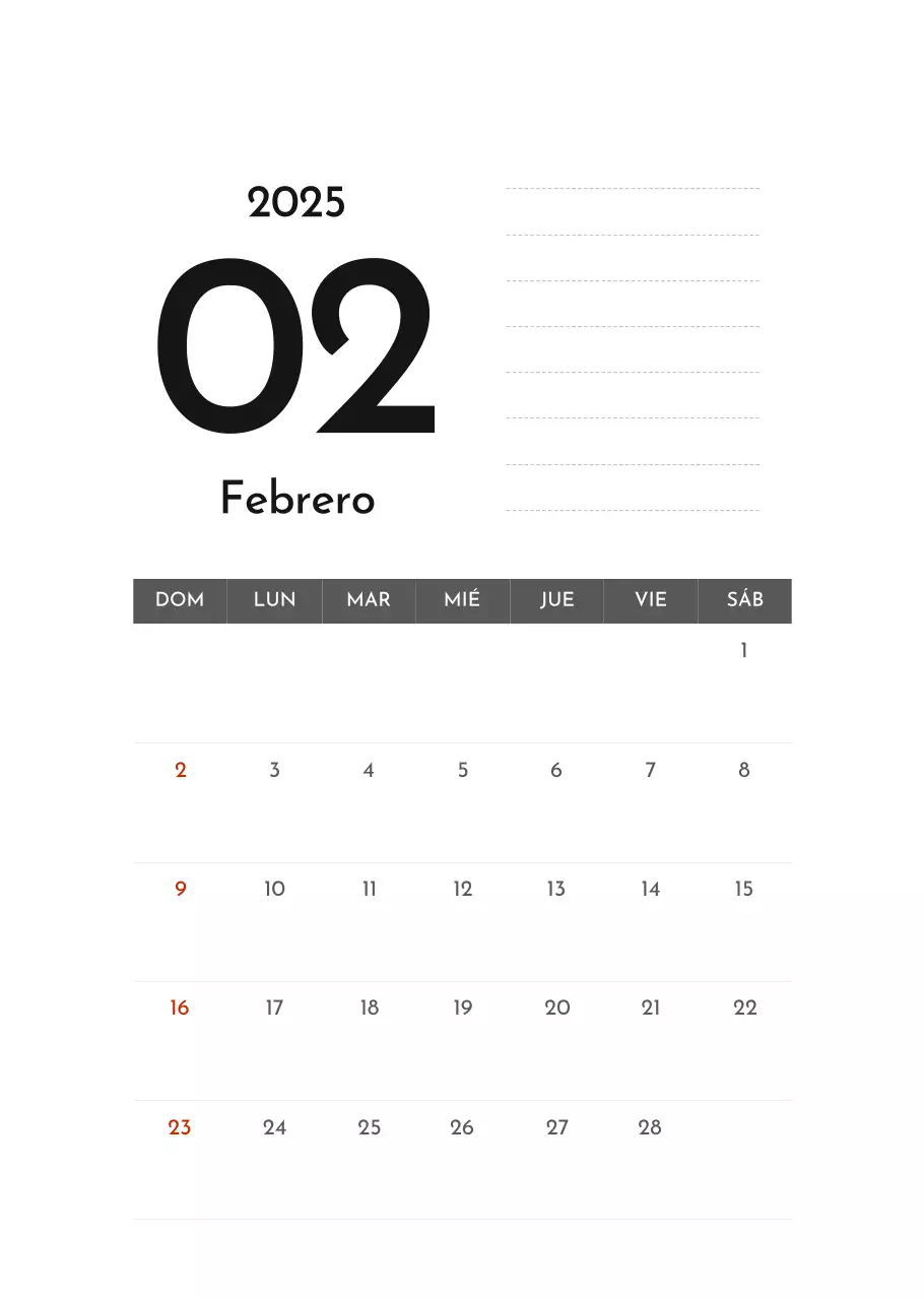 Calendario de empresa Grey Simple