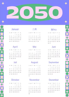 Kitschige Formen Kalender in lila und rosa