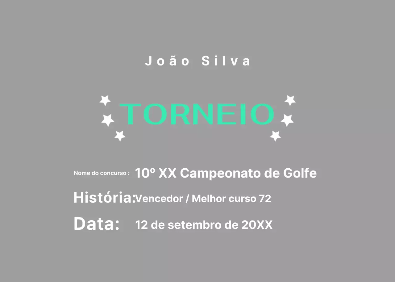 Placa de golfe verde simples