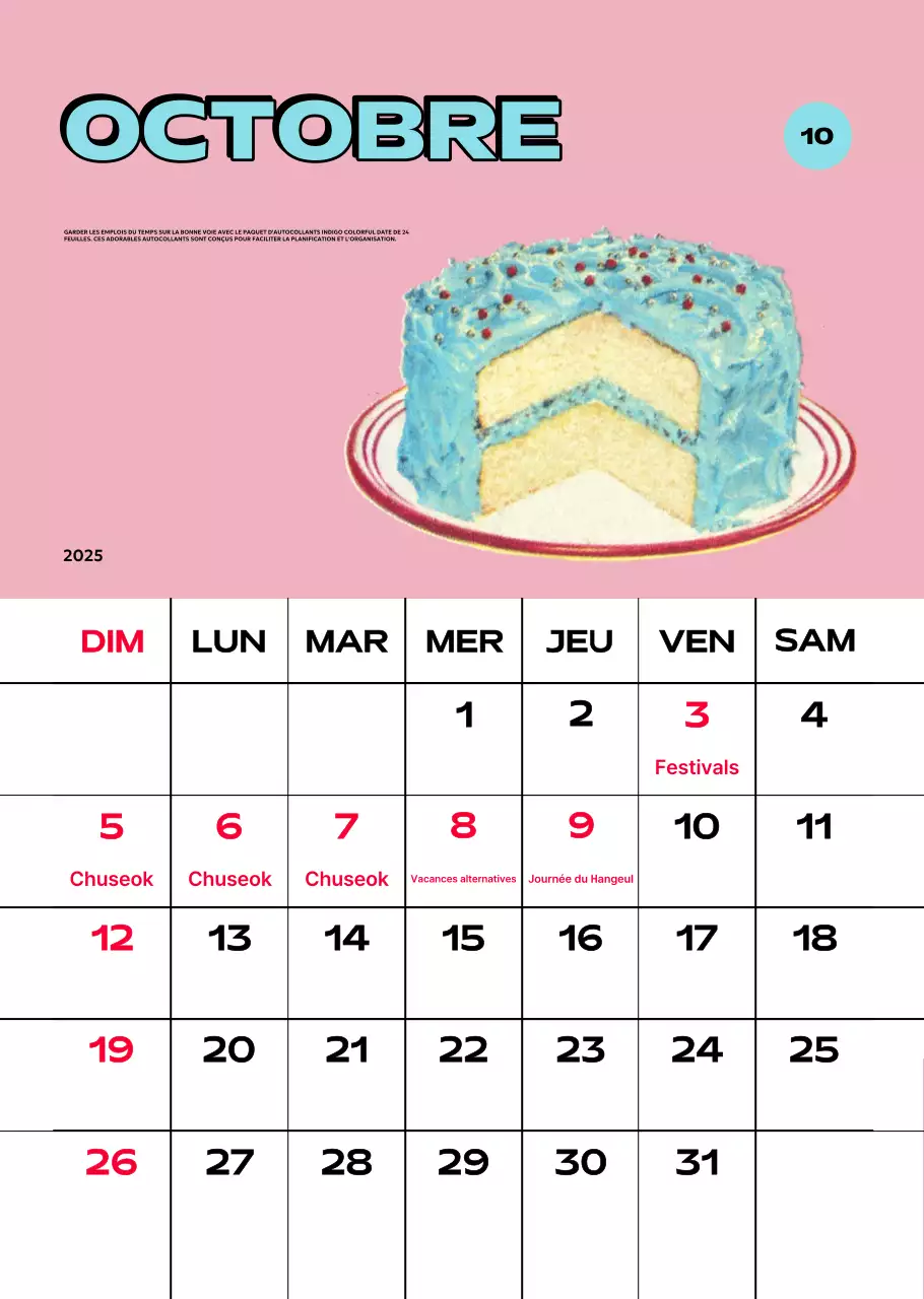 Calendriers colorés avec une variété d'illustrations rétro