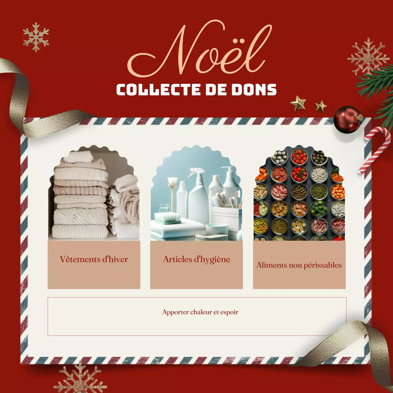 annonce de charité traditionnelle rouge