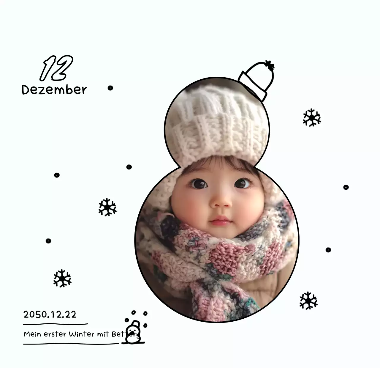 Weißer gemütlicher Neujahrskalender