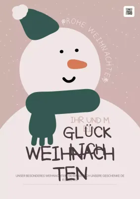 Beigefarbene gemütliche Weihnachtskarte