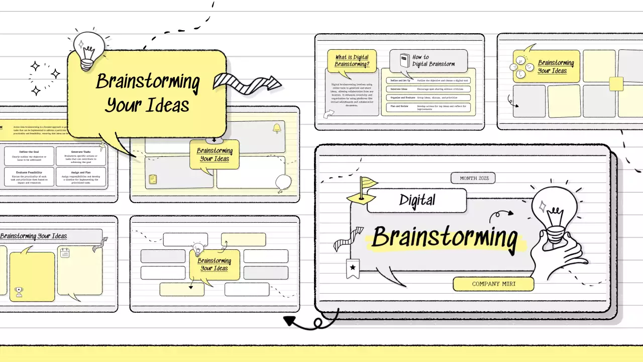 Yellow Modern Brainstorming Guide Presentation