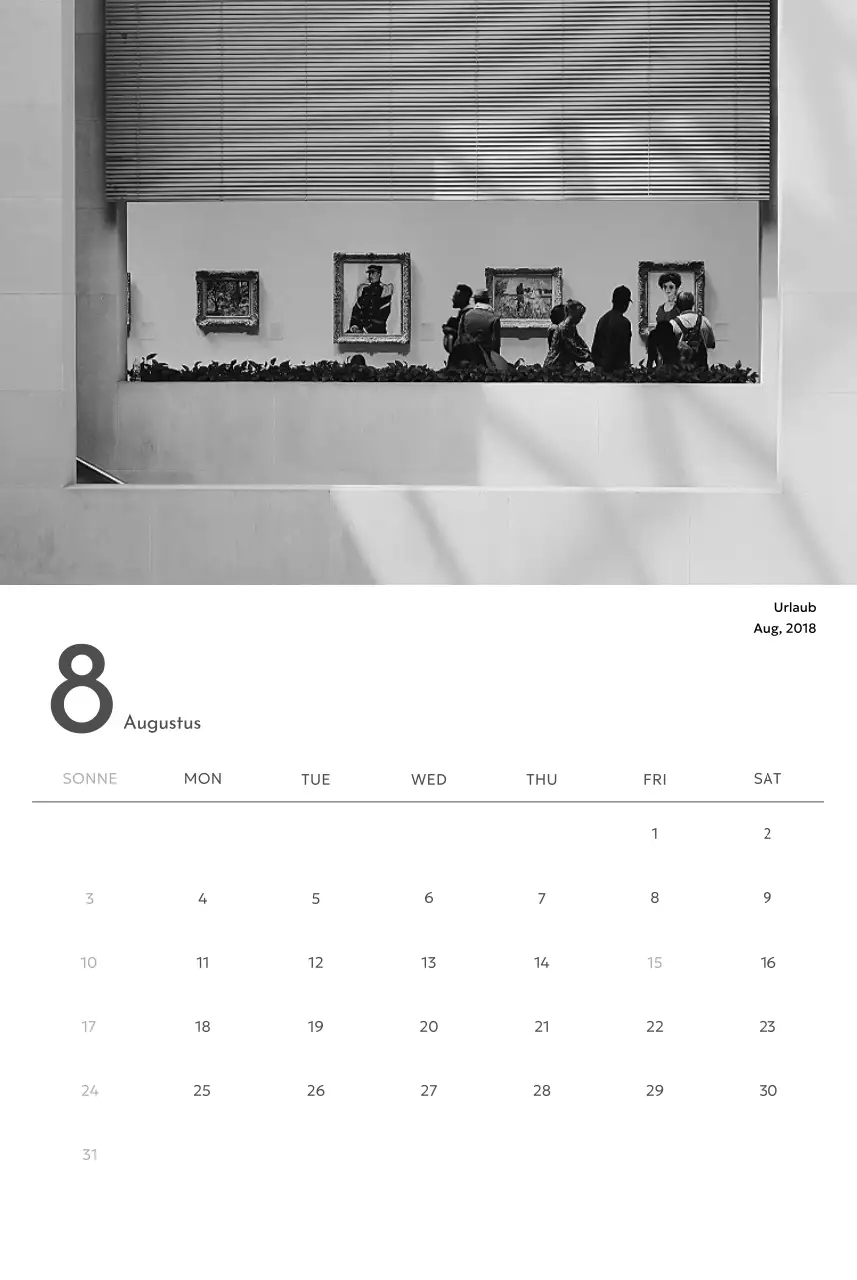 Ein Fotokalender mit klarem, urbanem Charakter