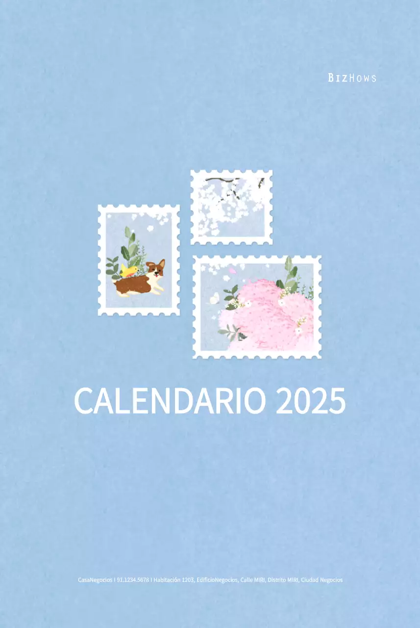 Calendario de Año Nuevo con cálidas ilustraciones