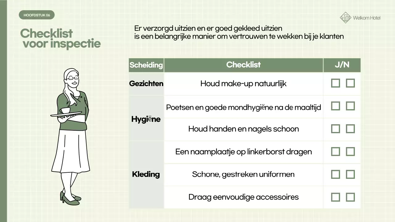 Training voor personeel over nette kaki dresscode