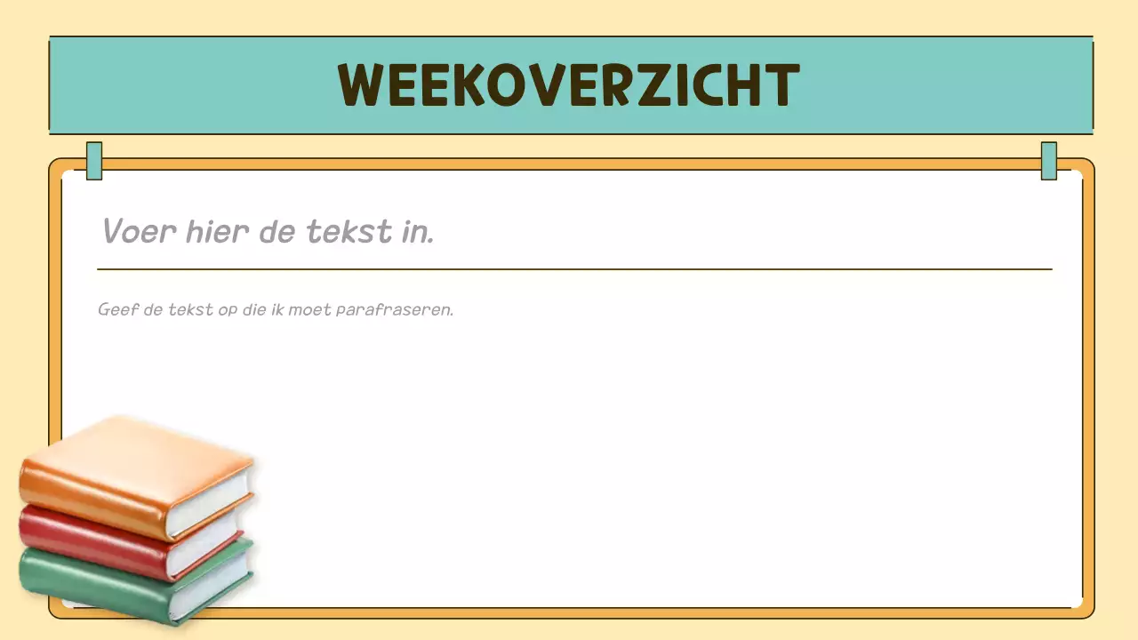 oranje en groene pop klas agenda planner