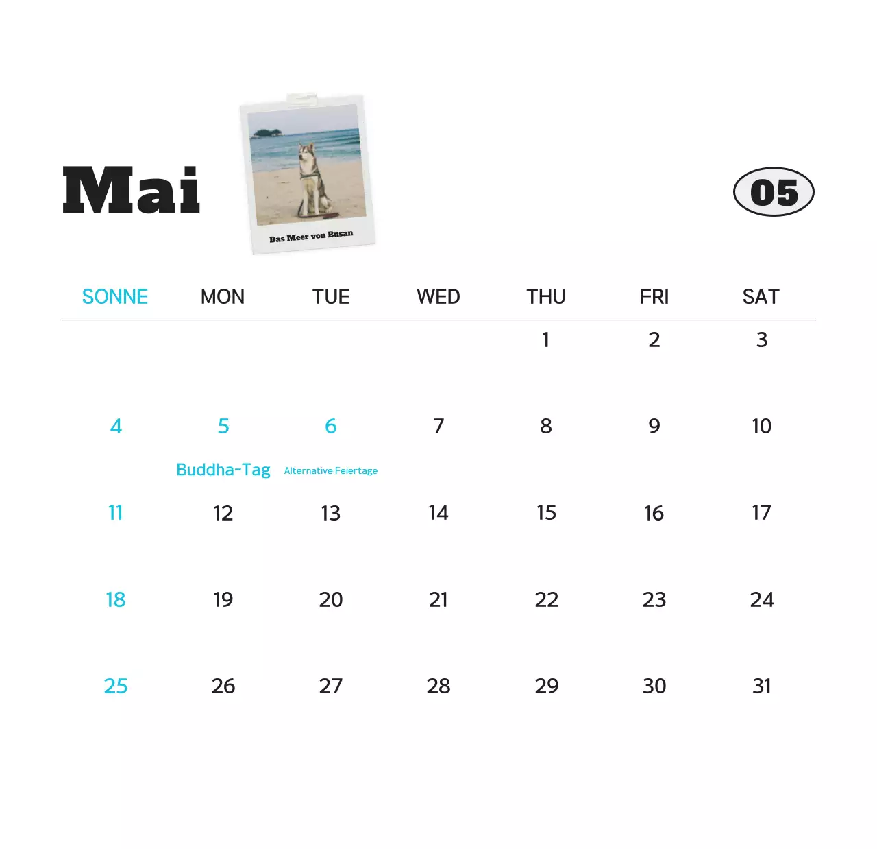 Weißer sauberer Haustier-Fotokalender