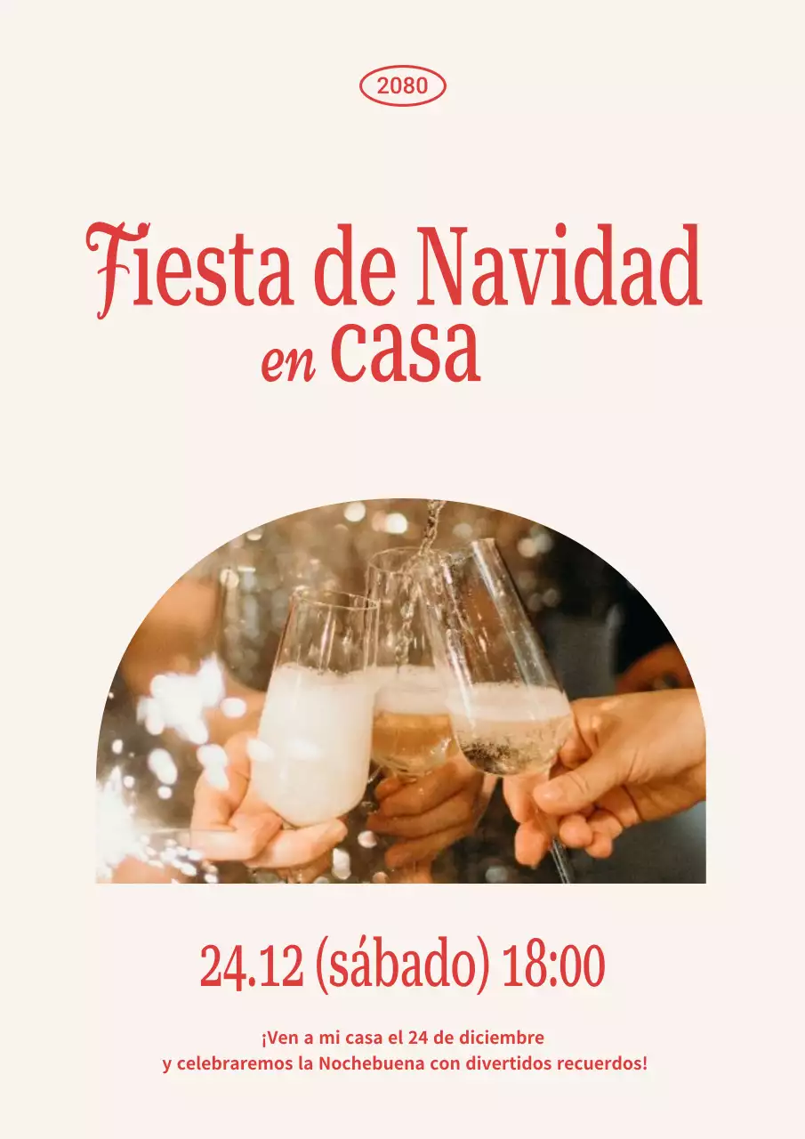 Invitación de Navidad Vintage Beige