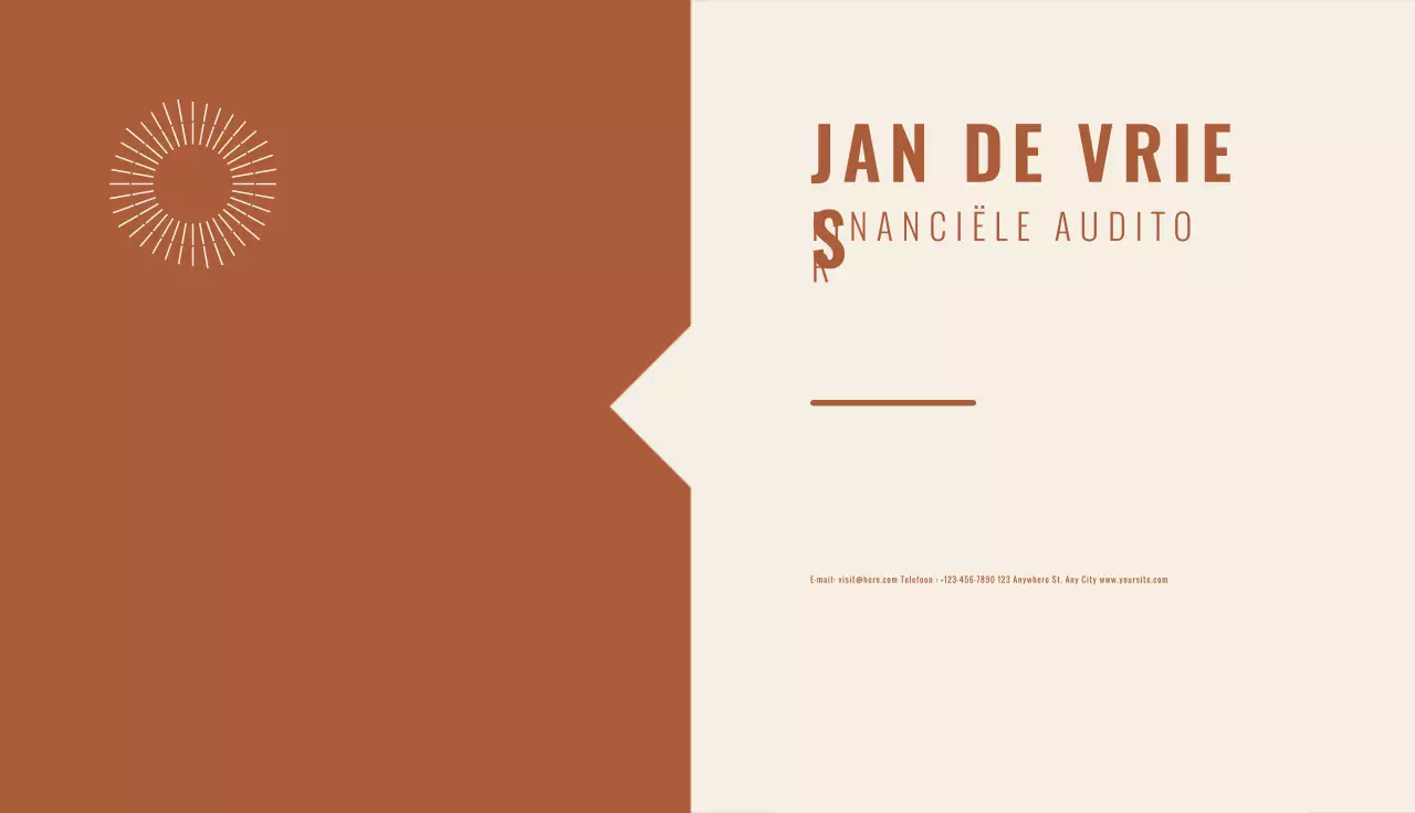 bruin modern visitekaartje