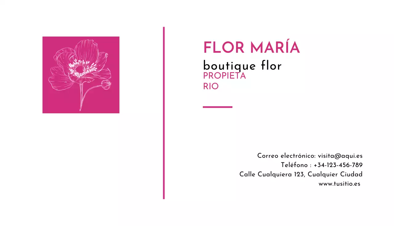 tarjeta de visita elegante rosa