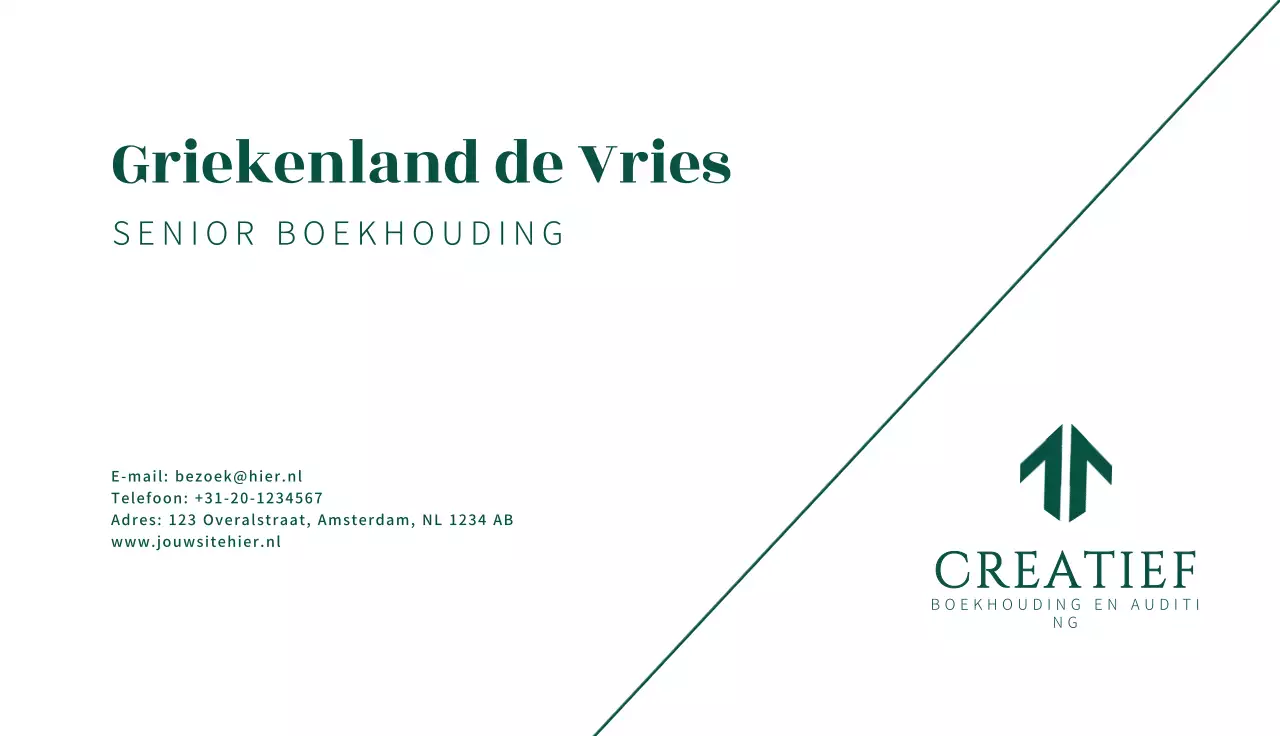 groen minimalistisch visitekaartje