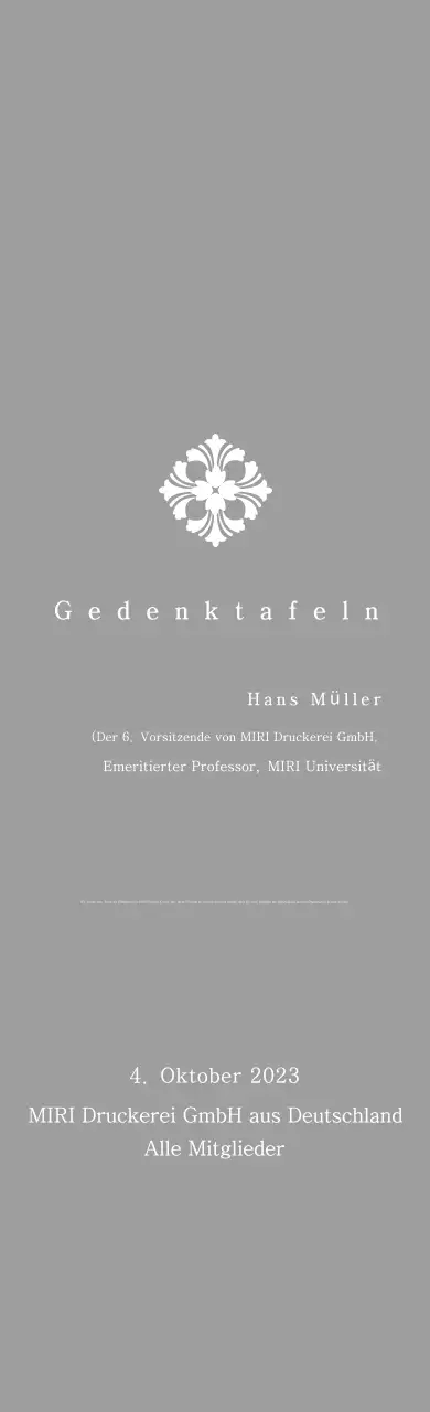 Klassische Auftragsplakette mit Muster