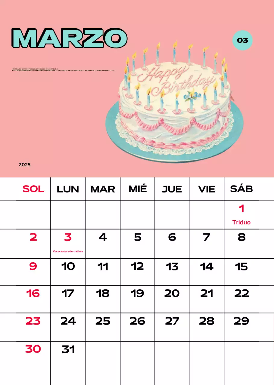 Coloridos calendarios con diversas ilustraciones retro