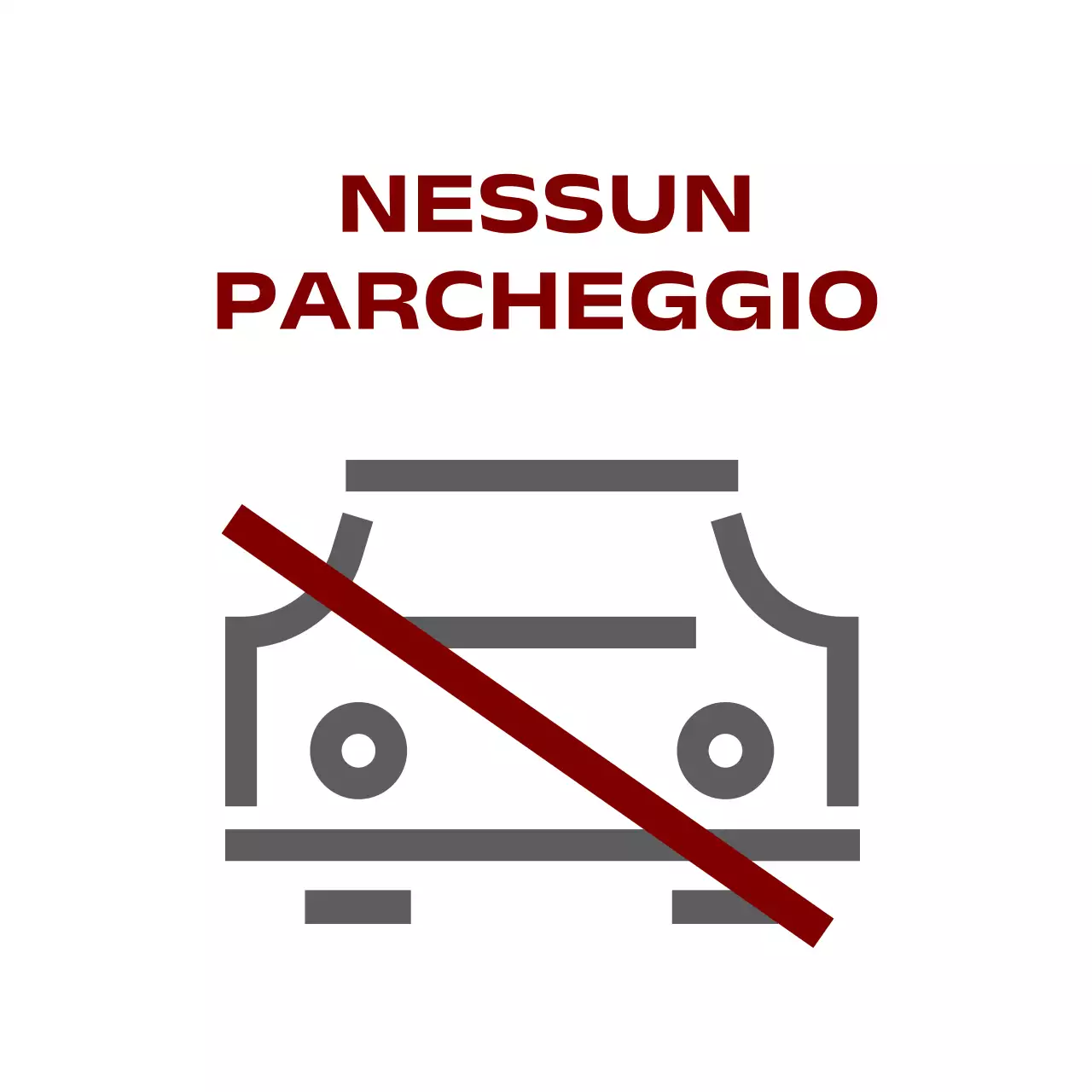 Moderni cartelli rossi di divieto di sosta