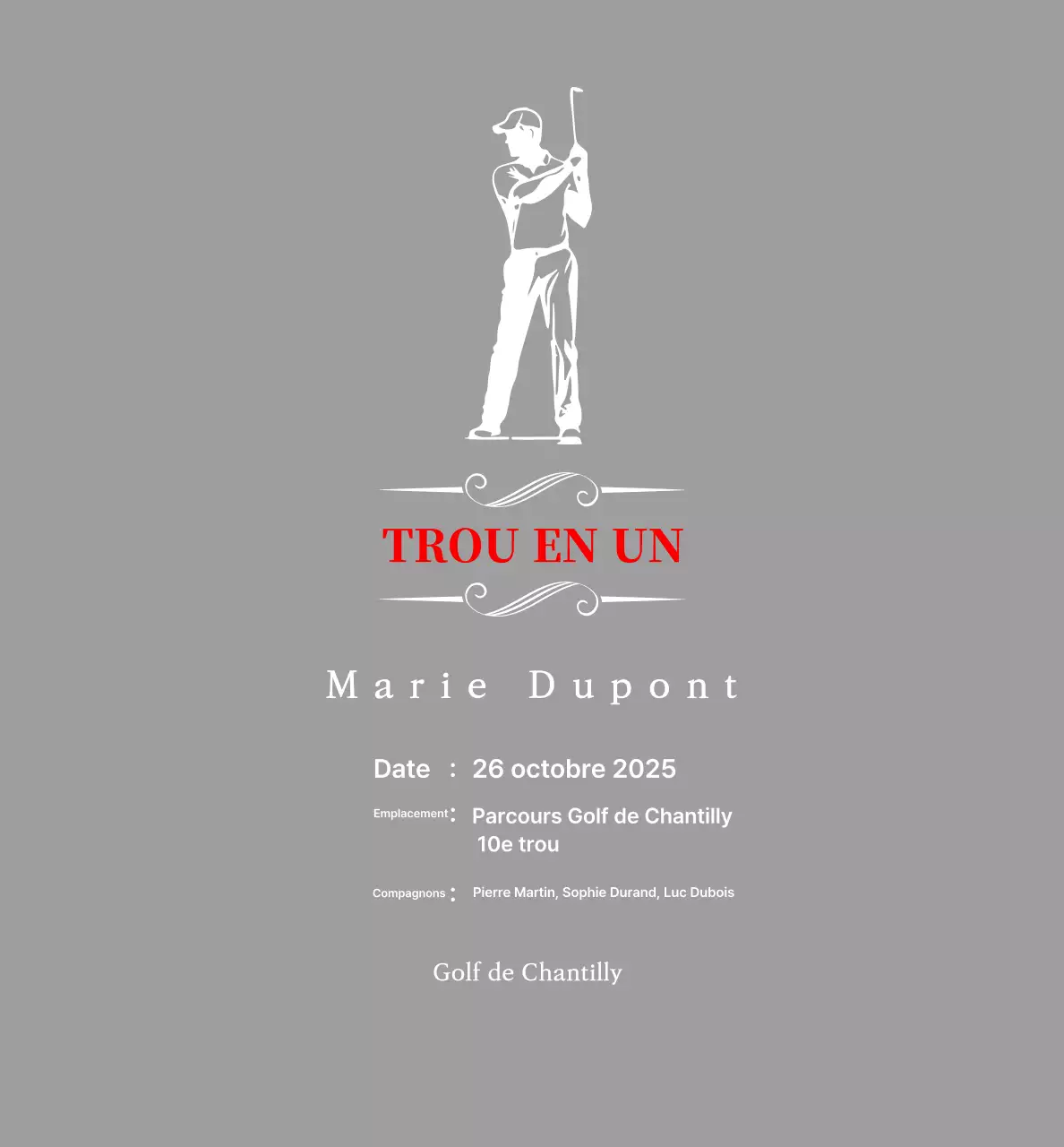 Plaque de golf classique représentant un golfeur en train de jouer au golf