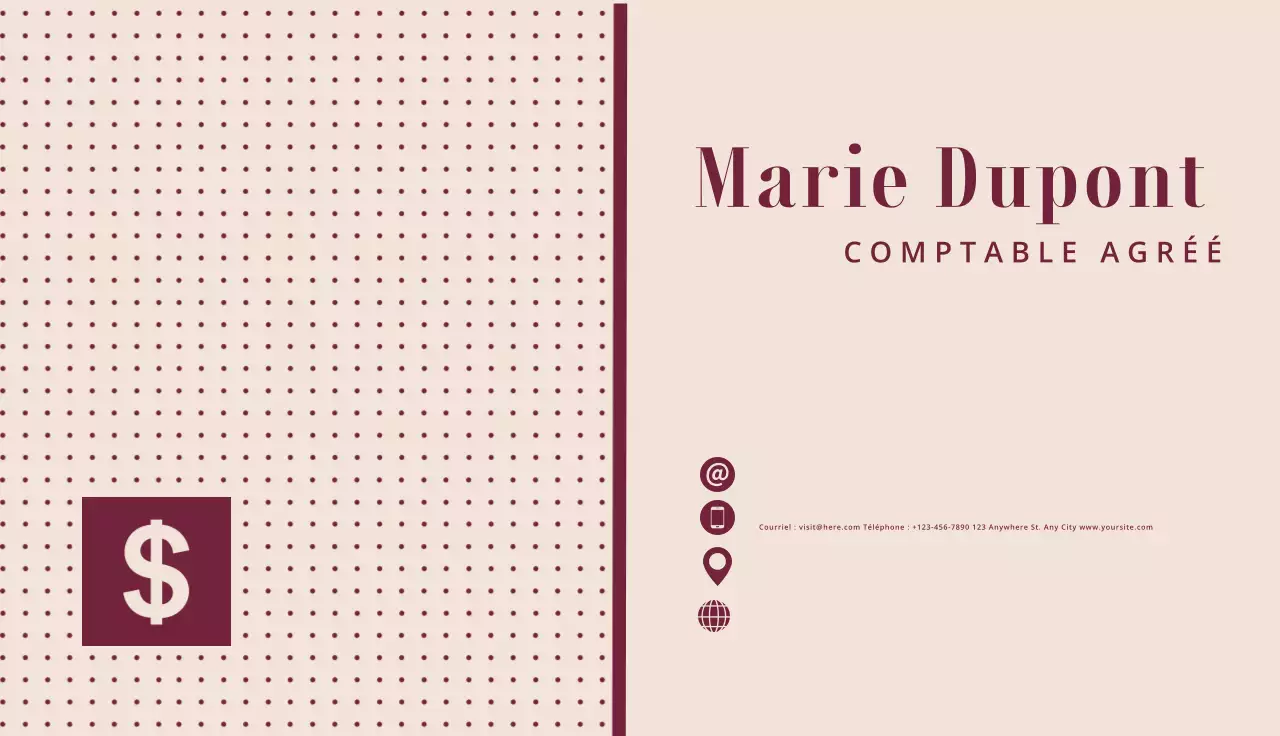 carte de visite classique beige