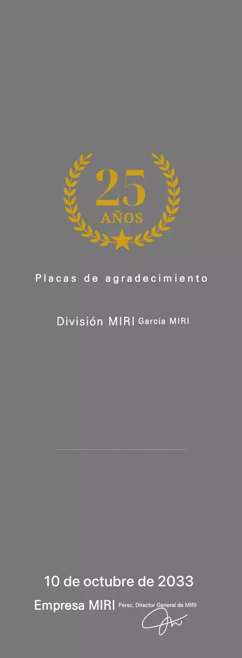 Placa de agradecimiento clásica