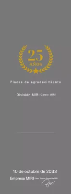 Placa de agradecimiento clásica