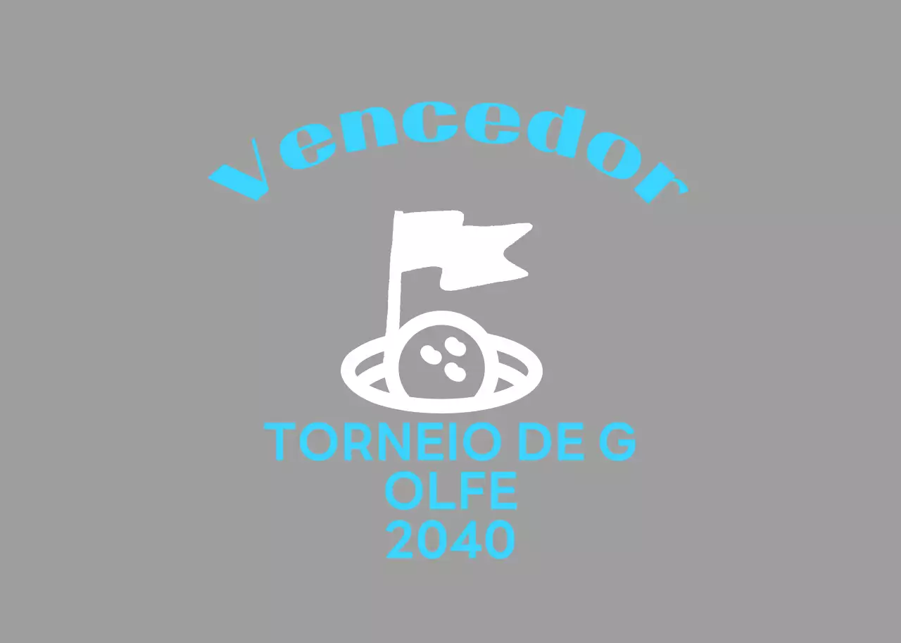 Listagem de torneio de golfe simples em azul claro