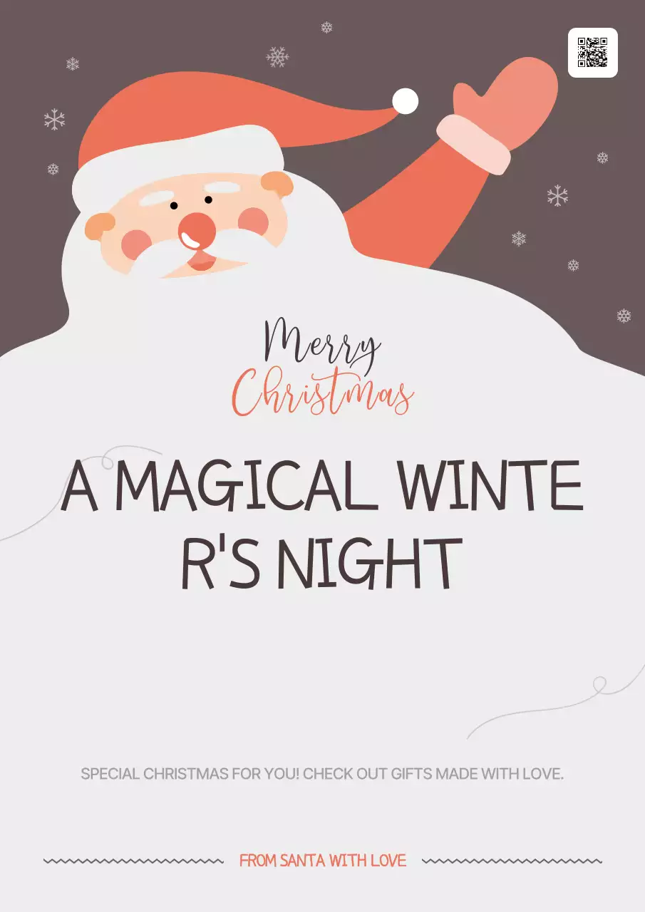 Poster mời mừng Giáng sinh truyền thống màu đỏ