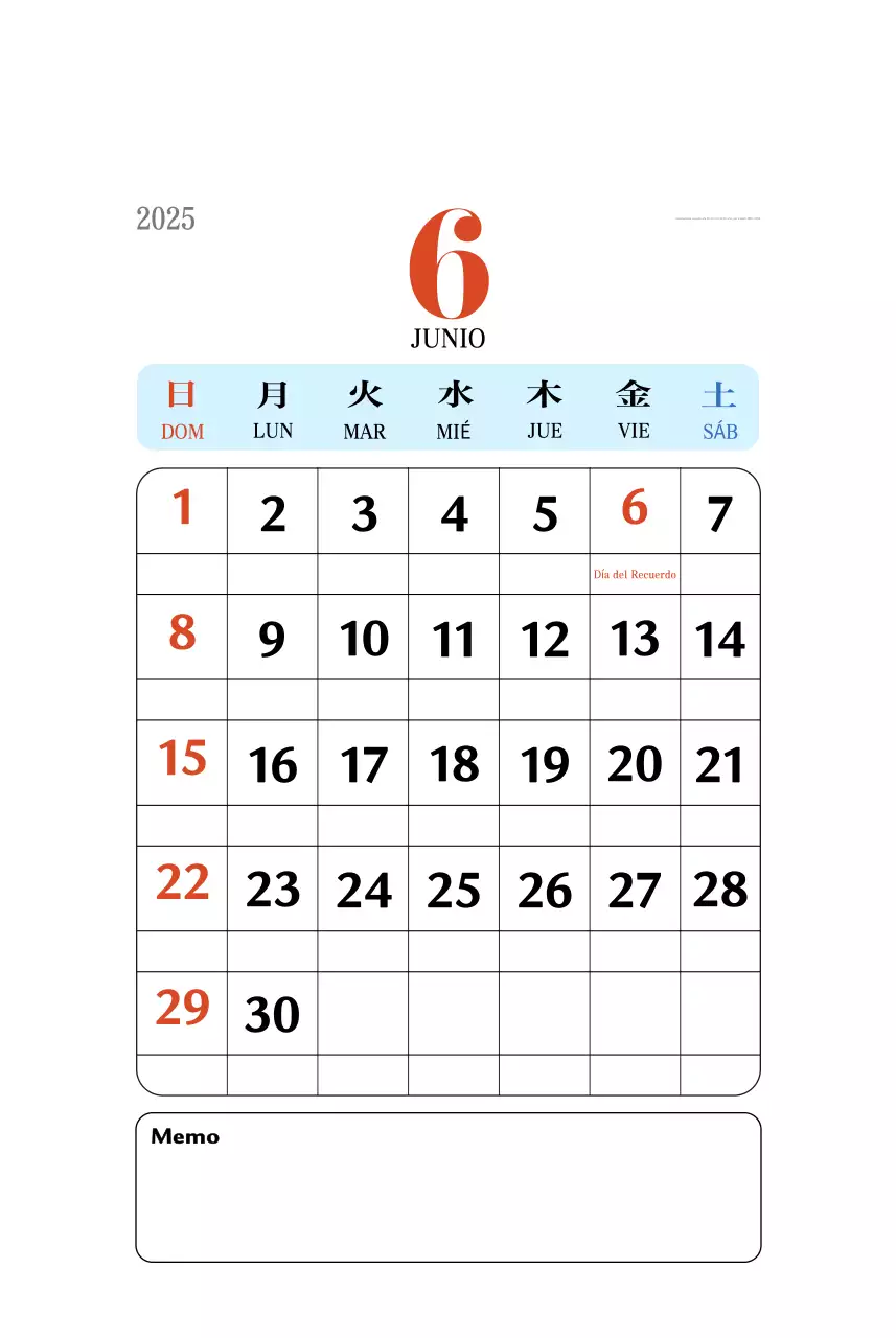 Calendario retro concept memory en rojo
