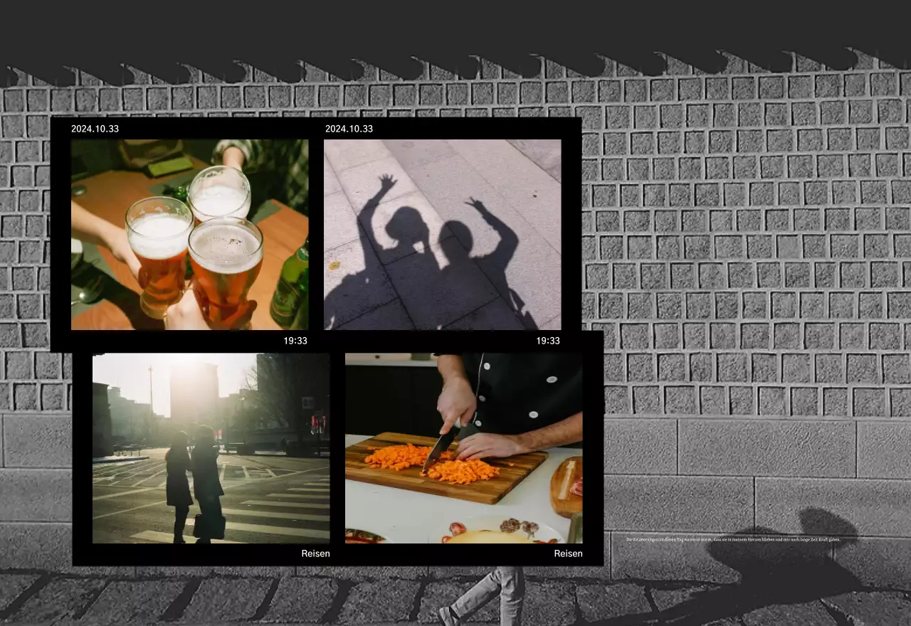 Fotokalender mit alten Erinnerungen und Fotorahmen