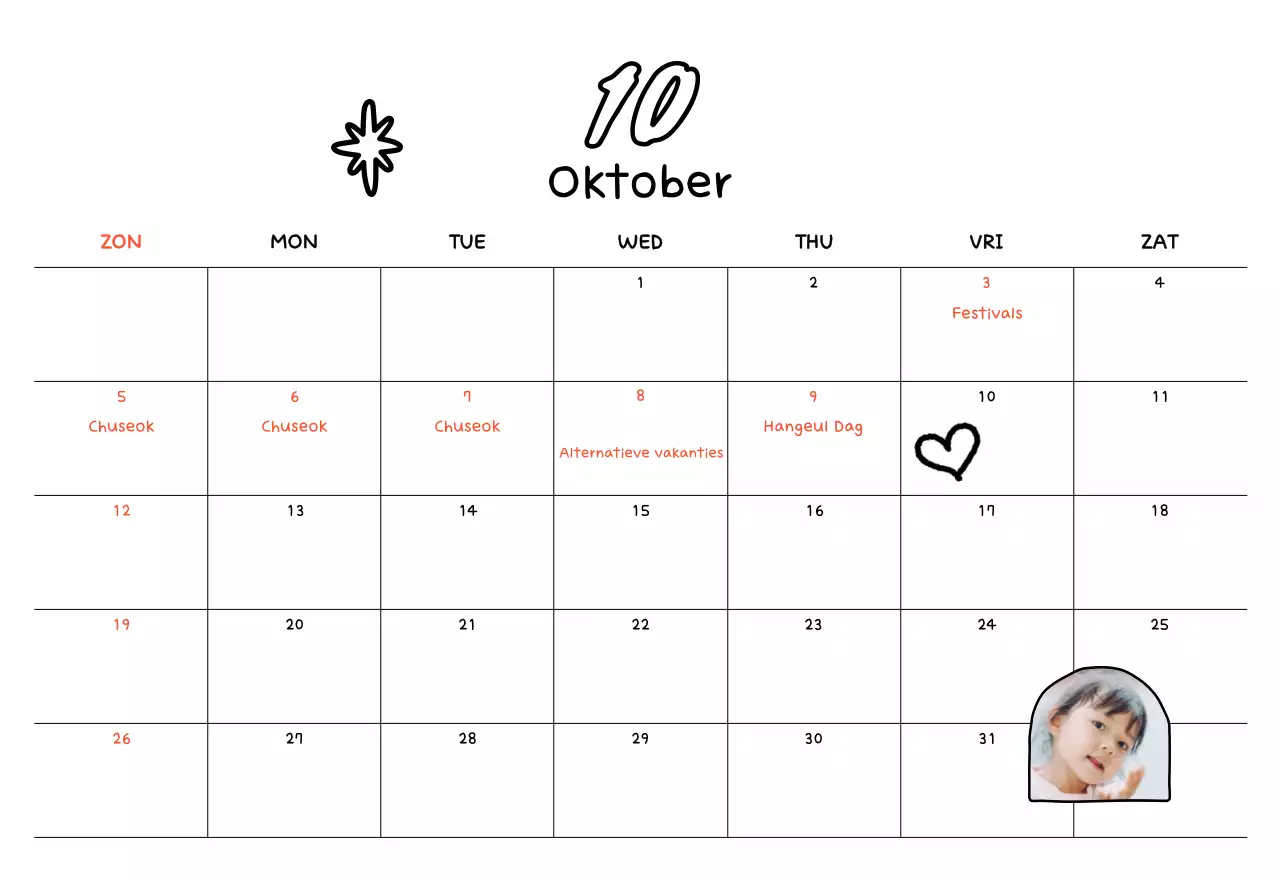 Gele nieuwjaarskalender