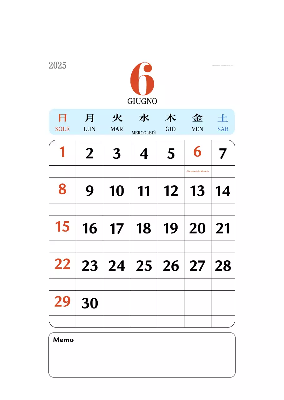 Calendario della memoria di concezione retrò in rosso