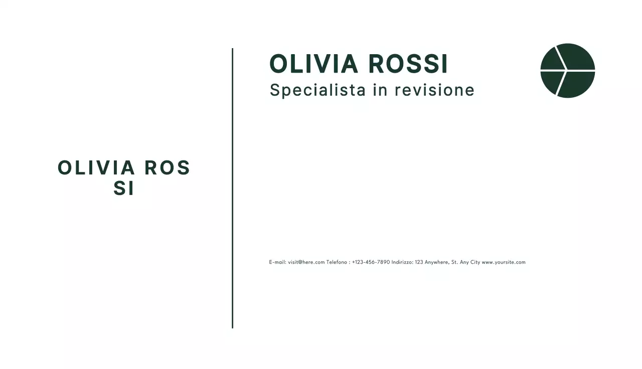 biglietto da visita minimalista verde