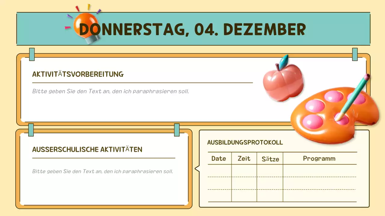 orange-grüner Pop-Klassen-Agenda-Planer
