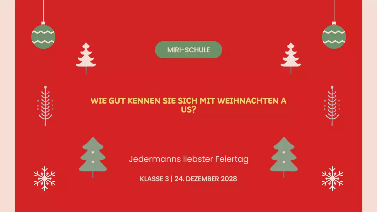 Rote Retro-Weihnachtspräsentation