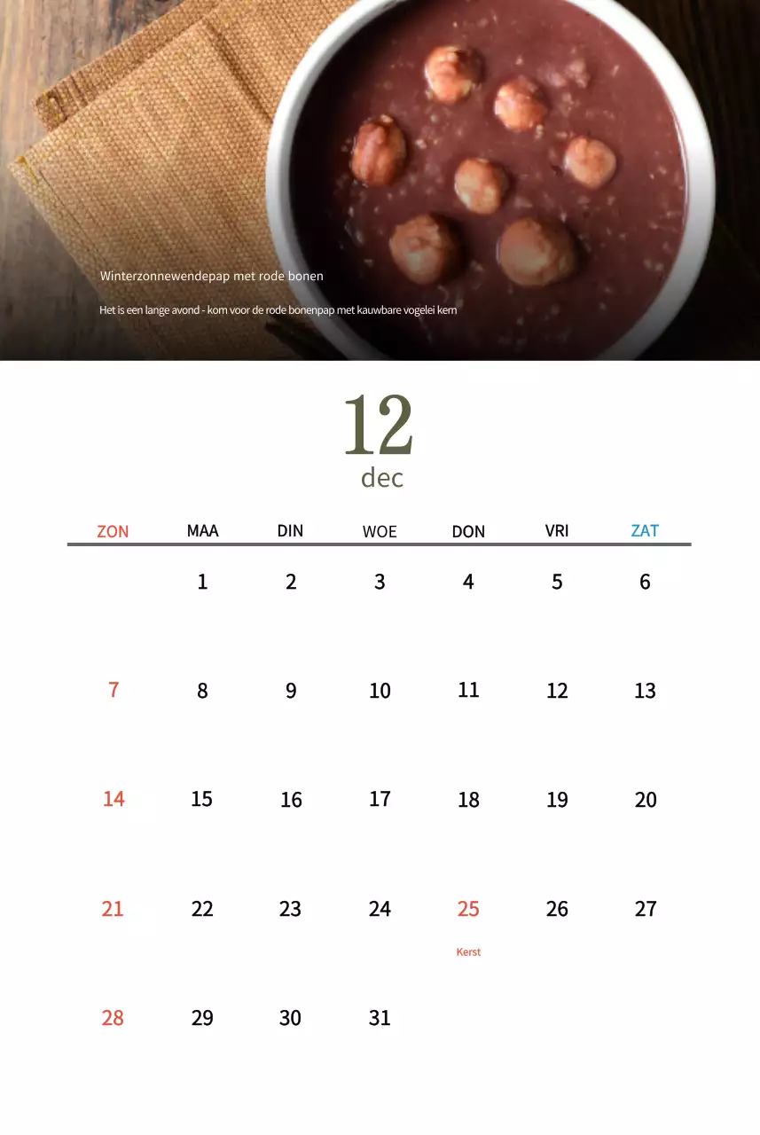Traditioneel Koreaans restaurant concept kalender in beige
