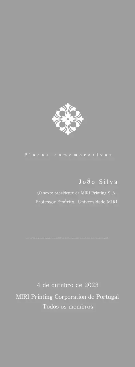 Placa clássica encomendada com padrão
