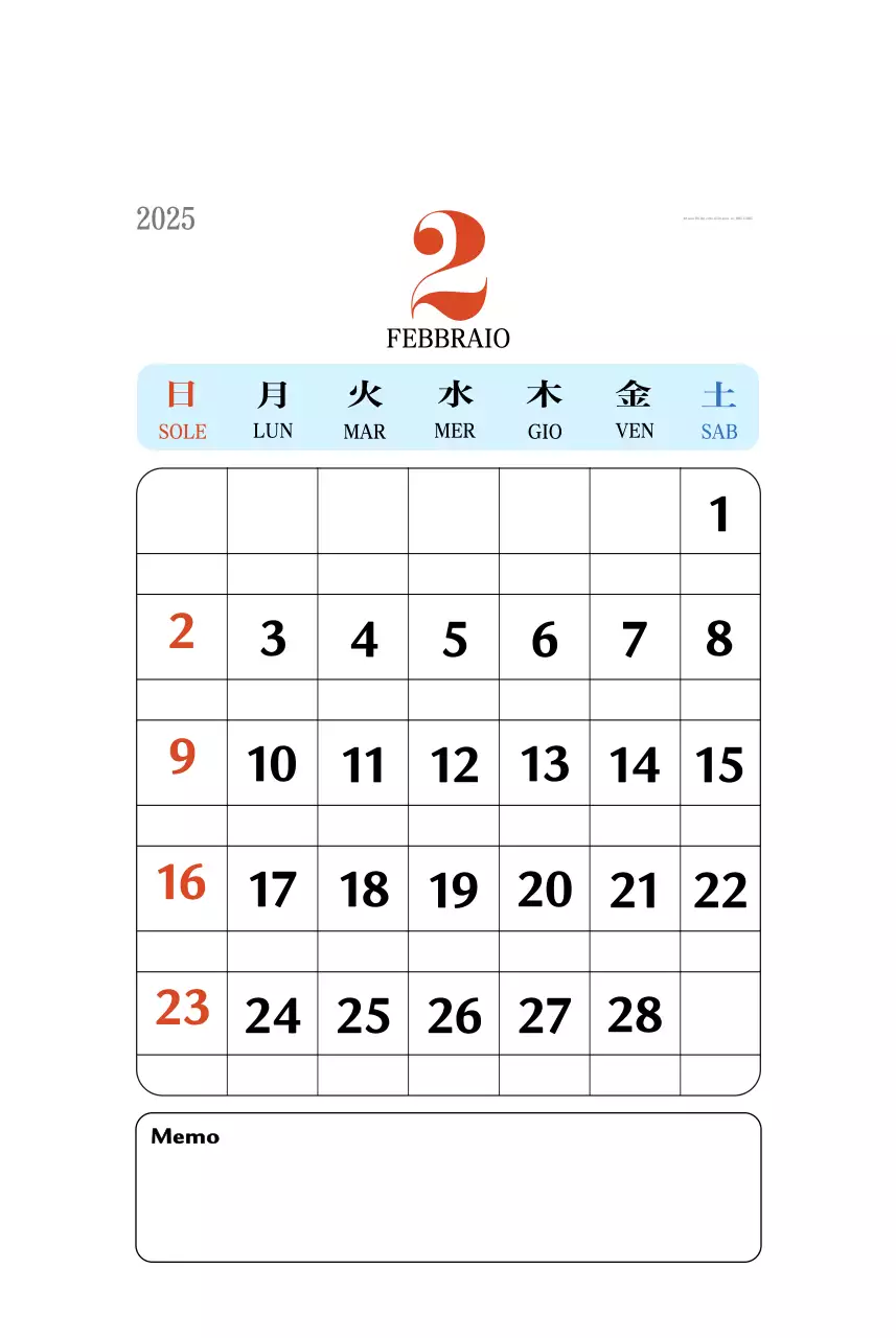 Calendario della memoria di concezione retrò in rosso