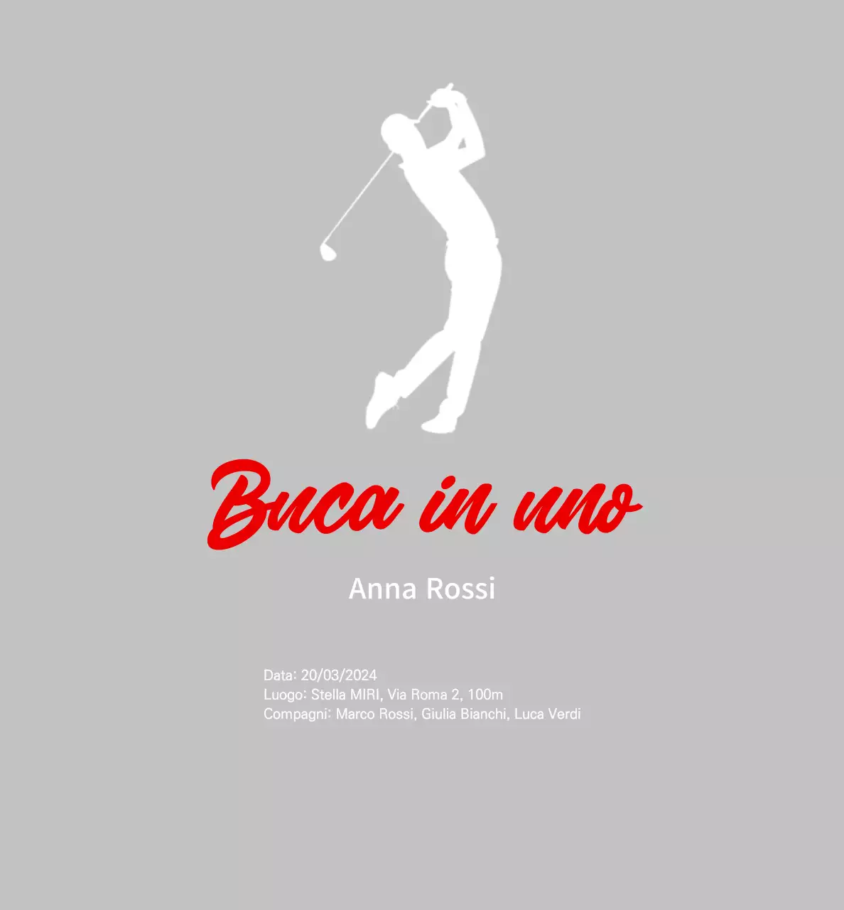 Grigio Semplice Golf Commemorativo