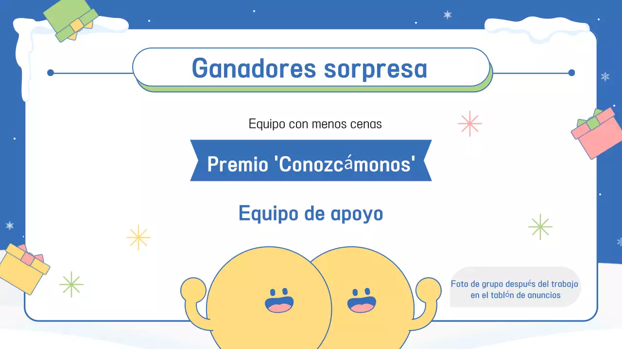 Un anuncio de fin de año azul y rosa