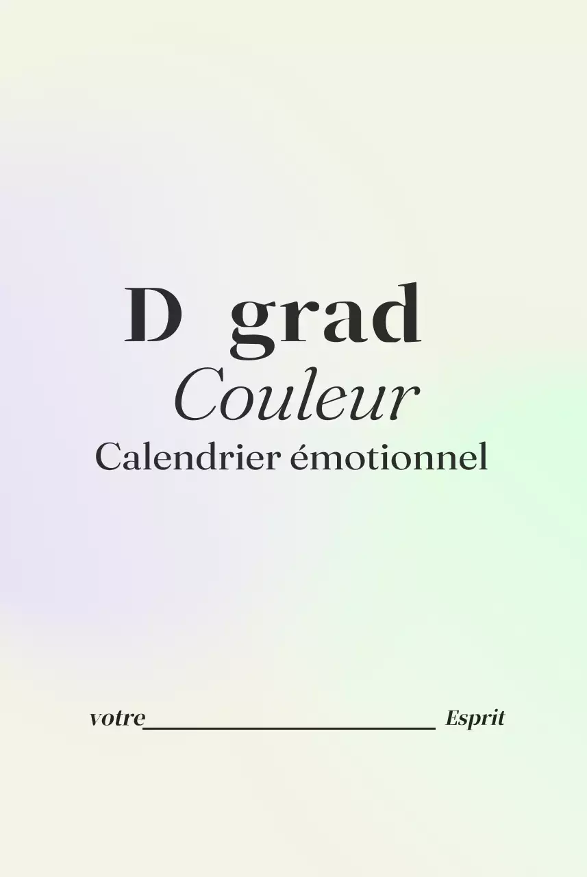 Calendrier minimaliste dégradé