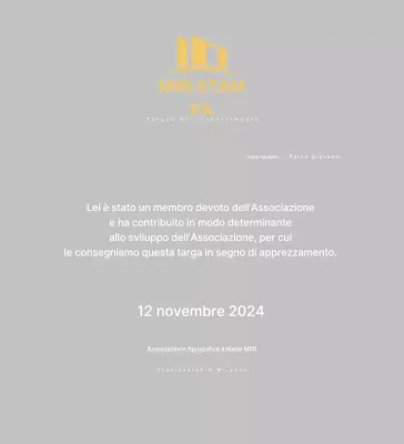 Targa di apprezzamento in oro Neat