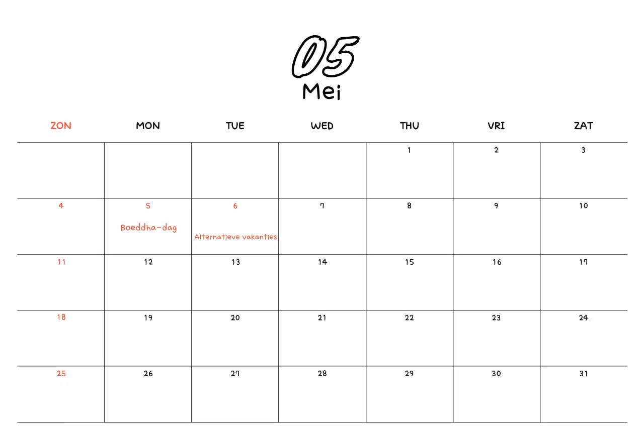 Gele nieuwjaarskalender