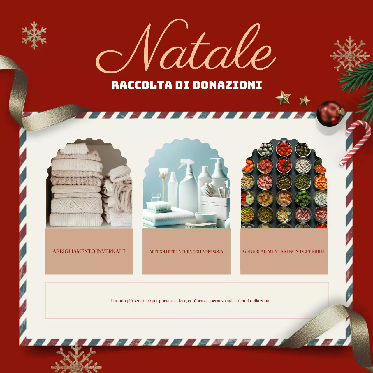 annuncio di beneficenza tradizionale rosso