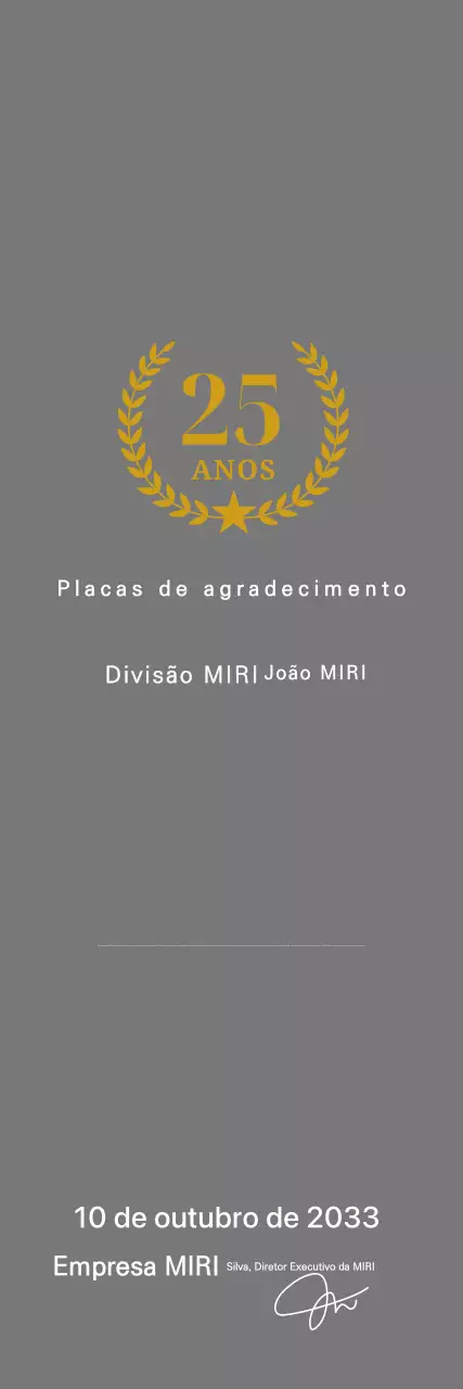 Placa de agradecimento simples