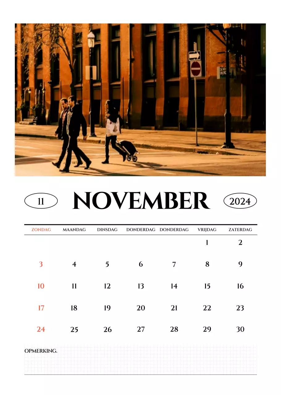 Eenvoudige stijl muurkalender met zwart-wit emotionele reisfotografie concept
